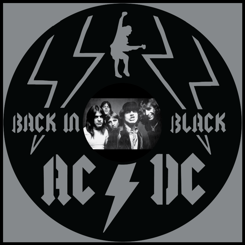 Acdc Back In Black – Carved Vinyl Record Art Decor – Astro