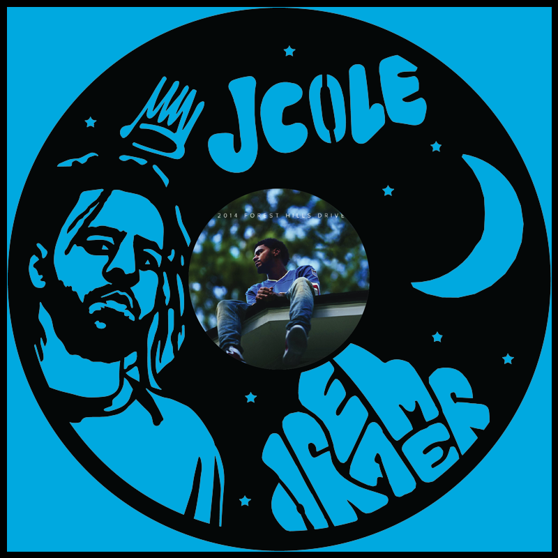 J Cole – Carved Vinyl Record Art Decor – Astro Vinyl Art
