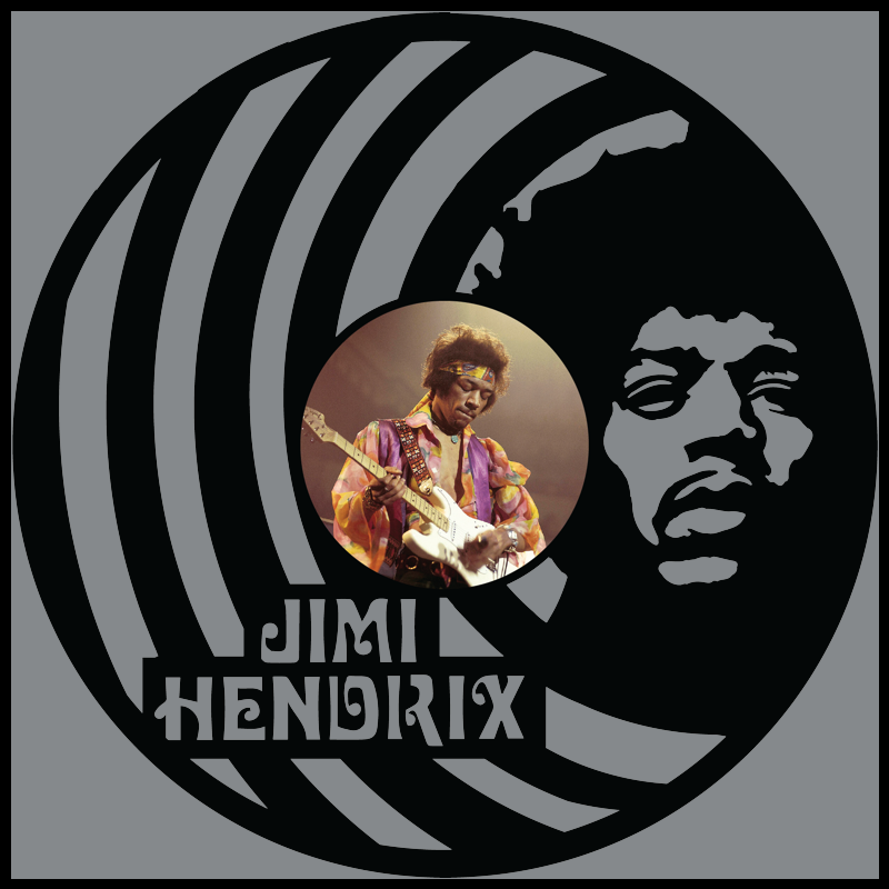 Jimi Hendrix Sunburst – Carved Vinyl Record Art Decor – Astro