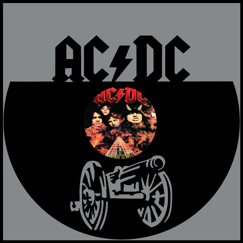 Acdc Cannon – Carved Vinyl Record Art Decor – Astro Vinyl Art