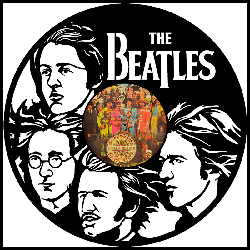 Beatles Faces vinyl art