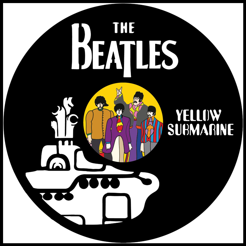 Beatles Yellow Submarine – Carved Vinyl Record Art Decor Beatles Yellow Submarine – Carved Vinyl Record Art Decor