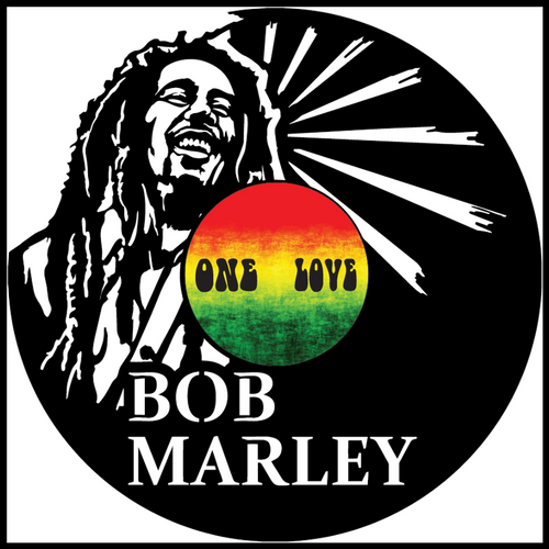 Bob Marley Sunburst vinyl art